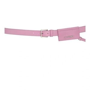 Jacquemus Small Pink Leather Belt with Silver Buckle